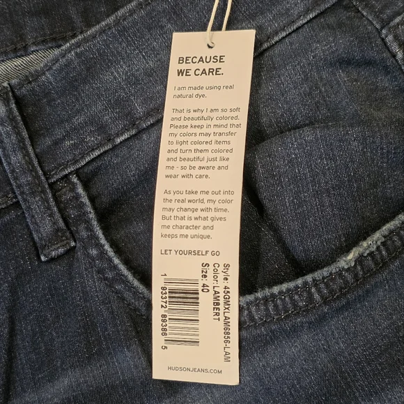 NWT Hudson Byron Slim Straight Zip Fly Stretch Denim Jeans in Lambert Blue. 40 - Picture 8 of 12
